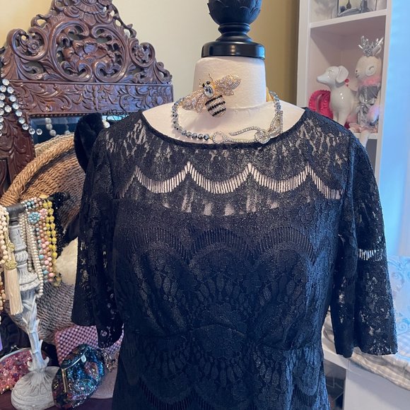 Rabbit Rabbit Rabbit EUC 22W Black Lace Dress - Picture 4 of 14